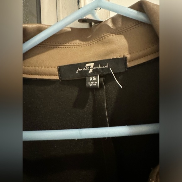 7 FOR ALL MANKIND brown vegan leather jumpsuit with removable belt (XS) - Picture 4 of 7